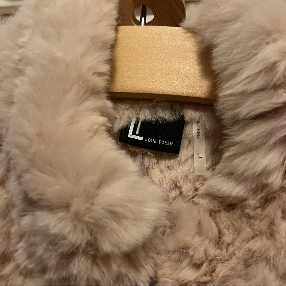 Love Token Blush Pink Rabbit Fur Jacket - Picture 6 of 8